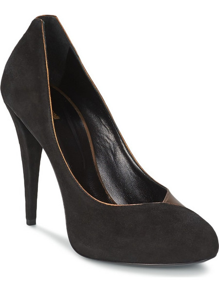 Roberto Cavalli Γόβες Suede με Λεπτό Ψηλό Τακούνι Μαύρες YPS530-PC219-D0127