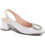 Blondie Γόβες Slingback Δερμάτινες με Χοντρό Χαμηλό Τακούνι & Στρας Λευκές 4000