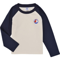 Petit Bateau Παιδικό T-Shirt Μακρυμάνικο Μπεζ Navy Μπλε A0BR0-02