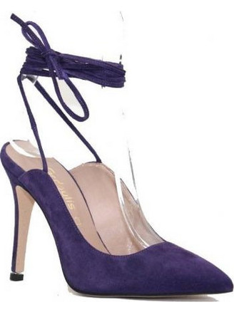 Fardoulis Γόβες Suede με Λεπτό Ψηλό Τακούνι & Λουράκι Μωβ 1001-05