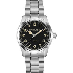 Hamilton Khaki Field Ανδρικό Ρολόι Αυτόματο με Ασημί Μεταλλικό Μπρασελέ H70405130
