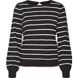 Vero Moda Γυναικεία Πλεκτή Μπλούζα Μαύρη Λευκή 10300059