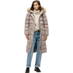 Superdry Γυναικείο Μπουφάν Χειμωνιάτικο Puffer Μακρύ Μπεζ W5011788A-1PC