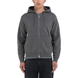 Replay Ανδρική Ζακέτα Fleece με Κουκούλα και Φερμουάρ Ανθρακί M6924.000.23736P-493