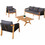 HomeMarkt Rosswell Σετ Σαλόνι Κήπου Μασίφ Ξύλο 4τμχ Ανθρακί HM6084.01