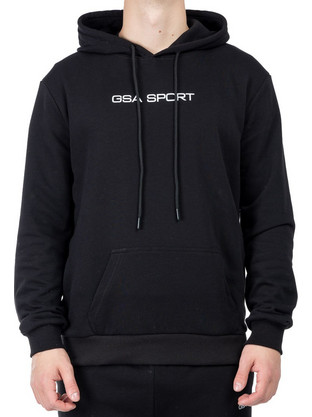GSA Sport Logo Hoodie Ανδρικό Αθλητικό Φούτερ με Κουκούλα Μαύρο 28-1404