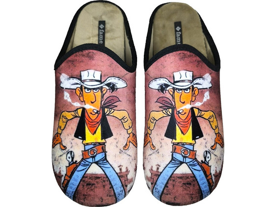 Fame Lucky Luke Χειμερινές Ανδρικές Παντόφλες Μπορντό VB1817