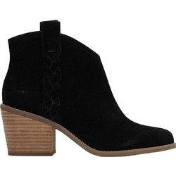 Toms Γυναικεία Μποτάκια Cowgirl Suede Μαύρα με Χοντρό Χαμηλό Τακούνι 10021295