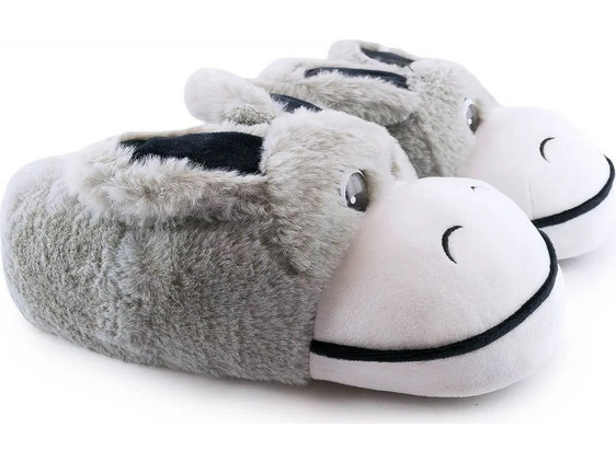 Love4shoes Χειμερινές Ανδρικές Παντόφλες Κλειστές Γκρι 216-0045