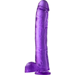 Blush Β Yours Plus Hearty 'N Hefty Ρεαλιστικό Dildo με Βεντούζα & Όρχεις 35.5cm Μωβ