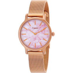 Timex Γυναικείο Ρολόι με Ροζ Χρυσό Μεταλλικό Μπρασελέ TW2T81000