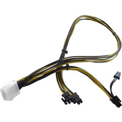 Supercase Καλώδιο Τροφοδοσίας 8-Pin EPS to 2 x 6-Pin PCIe Male Multicolor