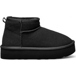 Only Felicia Γυναικεία Μποτάκια Πλατφόρμα Suede Μαύρα με Γούνα 15330022