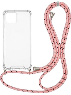Sonique Strap Back Cover Transparent / Rainbow Pink (iPhone 12 Pro Max)