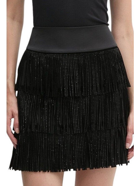 DKNY Μίνι Φούστα Υφασμάτινη Ψηλόμεση Μαύρη P43N6ODY