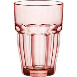 Bormioli Rocco Ποτήρι Νερού Γυάλινo Rock Bar Ροζ 370ml 0086021