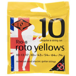 Rotosound Roto Yellows R10-8 Σετ 8 Χορδές Ηλεκτρικής Κιθάρας Nickel Plated Steel 10-74" Normal Tension
