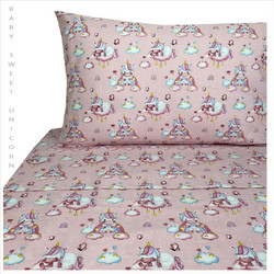 Astron Σετ Παιδικά Σεντόνια Μονά Βαμβακερά 170x260 Baby Sweet Unicorn Pink