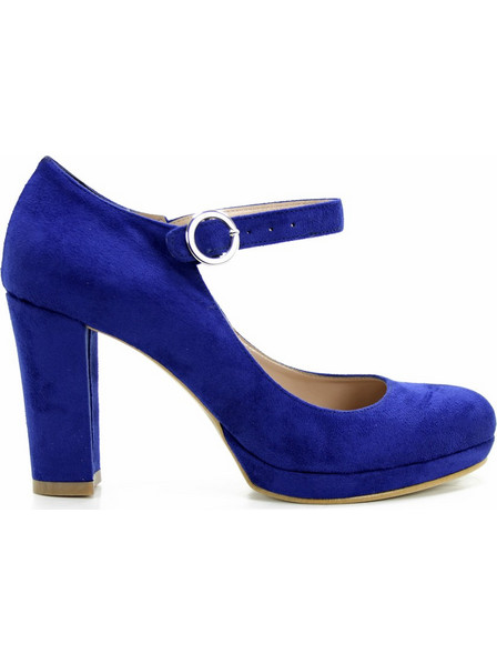 Ellen Γόβες Suede με Χοντρό Ψηλό Τακούνι Μπαρέτα & Φιάπα Royal Blue 78793
