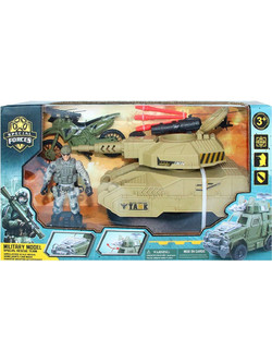 ToyMarkt Στρατιωτικό Τανκ & Μοτοσυκλέτα Φιγούρα Δράσης για 3+ Ετών