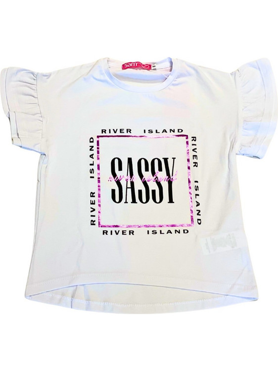 Sam0-13 Παιδικό T-Shirt Κοντομάνικο Λευκό 122.893-1