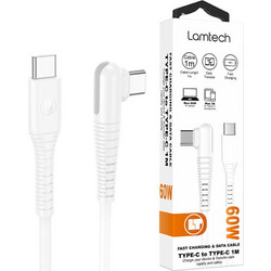 Lamtech Angle 90° USB-C to USB-C 60W 1m White LAM114307