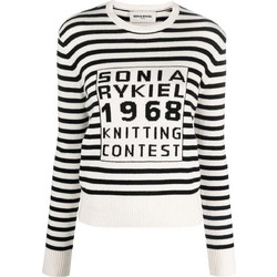 Sonia Rykiel Γυναικεία Πλεκτή Μπλούζα Λευκή Μαύρη 23E49U98-R03