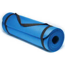 Mds NBR Στρώμα Γυμναστικής Yoga / Pilates Μπλε με Ιμάντα Μεταφοράς 180x60x1.5cm