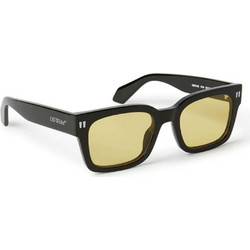 Off White OERI108S 1018 Ανδρικά Γυαλιά Ηλίου Τετράγωνα Κοκάλινα Μαύρα με Κίτρινο Φακό
