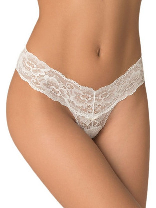 Milena By Paris Γυναικείο Sexy String με Δαντέλα Εκρού 7580
