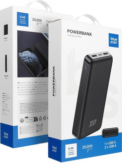 Blue Star W2015 Power Bank 20000mAh με 2 Θύρες USB-A & Θύρα USB-C Black