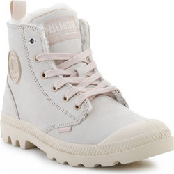 Palladium Pampa Hi Zip WL Γυναικεία Αρβυλάκια Γκρι με Χοντρό Χαμηλό Τακούνι και Γούνα 95982-271-M