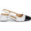 Fericelli LEA Γόβες Slingback Δερμάτινες με Χοντρό Χαμηλό Τακούνι Λευκές ST-0012