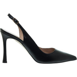 Mourtzi Γόβες Slingback Δερμάτινες με Τακούνι Στιλέτο Μαύρες 85-85702