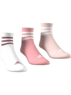 Adidas Γυναικείες Κάλτσες Κοντές Λευκές Ροζ 3Pack IZ0126