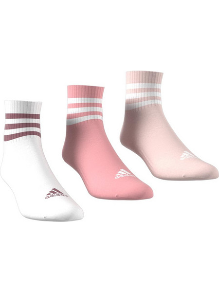 Adidas Γυναικείες Κάλτσες Κοντές Λευκές Ροζ 3Pack IZ0126