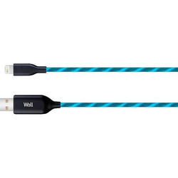 1BE03-WL LED USB-A to Lightning Cable 1m Blue LIGHT-1BE03-WL