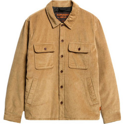Superdry D3 Ovin Surplus Ανδρικό Πουκάμισο Κοτλέ Μακρυμάνικο Κανονική Γραμμή Overshirt Μπεζ M4010903A-9CK