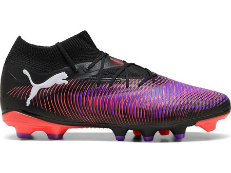 Puma Future 8 Pro FG/AG 108139-01 Ποδοσφαιρικά Παπούτσια με Τάπες και Καλτσάκι Μαύρα Μωβ