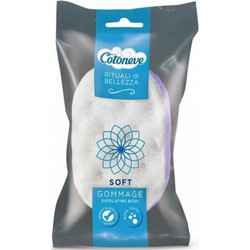 Cotoneve Soft Gommage Σφουγγάρι Μπάνιου για Καθαρισμό Απολέπιση & Μασάζ Μωβ Λευκό