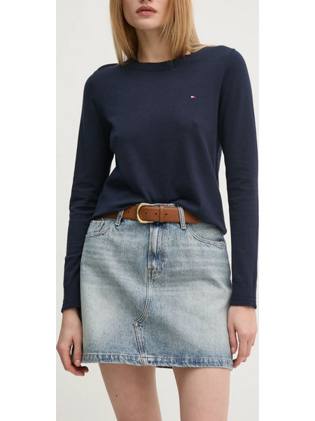 Tommy Hilfiger Μίνι Φούστα Τζιν Ψηλόμεση Γαλάζια WW0WW44334-1AS