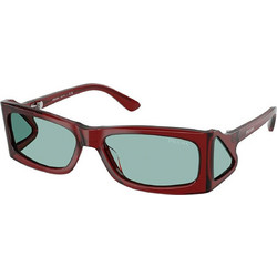 Prada PRB03S 12Z40K Ανδρικά Γυαλιά Ηλίου Ορθογώνια Κοκάλινα Καφέ με Μαύρο Φακό