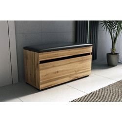 Loft Παπουτσοθήκη Σκαμπό Ξύλινη Δρυς M80xΠ32.5xY45cm 37026-37