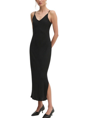 DKNY Midi Καλοκαιρινό Φόρεμα για Γάμο / Βάπτιση Μαύρο DJ4D9053-BLK