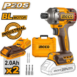 Ingco CIRLI2028E Παλμικό Κατσαβίδι Μπαταρίας Brushless 20V 2x2Ah