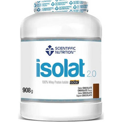 Scientiffic Nutrition Isolat 2.0 Chocolate Πρωτεΐνη Ορού Γάλακτος Γράμμωσης Χωρίς Γλουτένη 908gr