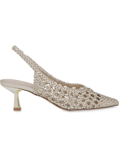 Exe Γόβες Slingback με Λεπτό Χαμηλό Τακούνι Ασημί U4700851357L