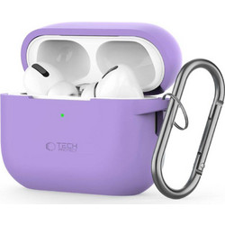 Tech-Protect Θήκη Σιλικόνης με Γάντζο για Apple AirPods Pro 1 / 2 Λιλά