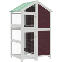 vidaXL Ξύλινο Κλουβί Πτηνών Λευκό 152x81x97cm 172260