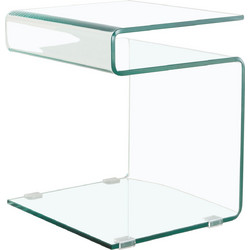 PoliHome Crystal Curve Βοηθητικό Τραπεζάκι Σαλονιού Γυάλινο 162799489